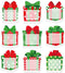 Whaline Christmas Sticky Note Notepad, 9 Designs Gift Box Memo Pad for Xmas Winter Office Classroom Supplies