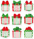 Whaline Christmas Sticky Note Notepad, 9 Designs Gift Box Memo Pad for Xmas Winter Office Classroom Supplies
