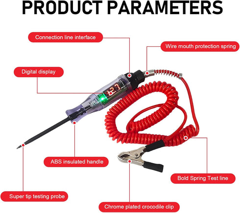 yorpyep 3 6 12 24V Car Circuit Tester, Circuit Inspection Pen for Resolving Positive and Negative, Sensory Tester