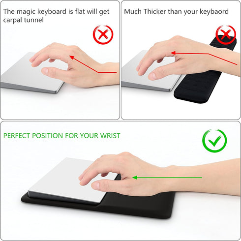 HONKID Wrist Rest for Magic Trackpad 2 (MJ2R2LL/A, A1535), Black, Relieve Pain & Fatigue