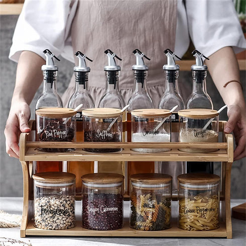 BieFuDan 278 Set,Waterproof Pcs Clear Spice Jar Labels Preprinted Pantry Labels Stickers for Organization