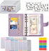 NICOOTH Budget Binder Cash Envelopes A6 Money Saving Binder with Zipper Envelopes (Purple)