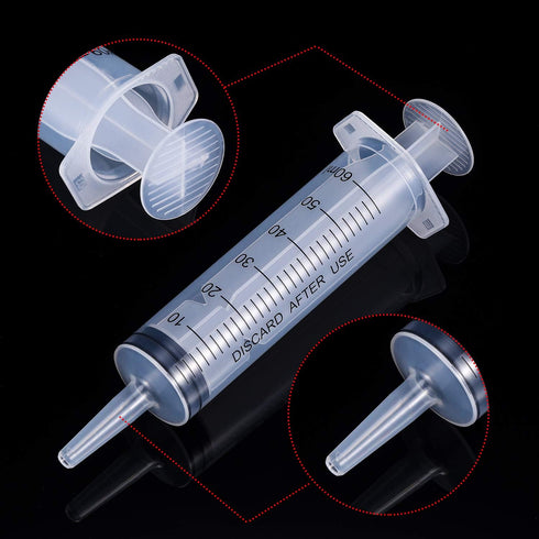 Frienda Large Plastic Syringe, 4 Pack Measuring Syringe Tools for Dispensing Multiple Uses (60 ml)
