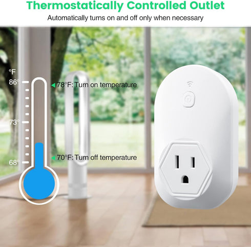 Warm Weather Thermostatically Controlled Outlet with LED Indicator Light, Used for Home, Farms and Industrial Fans, Automatically Turn On at 78 F and Off at 70 F by Haoguo