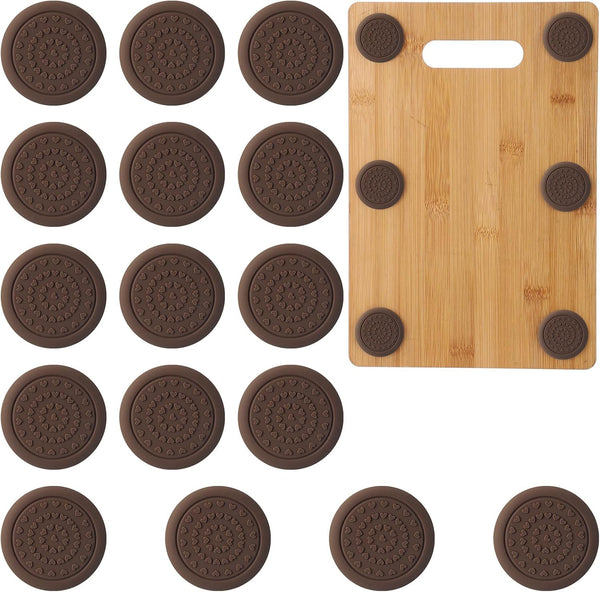 Fiwochic 16 Pcs Cutting Board Feet Non Slip Stabilizer Pads Self-Adhesive Rubber Feet