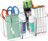 Multiuse Caddy Organizer with Handle, Portable Divided Plastic Tote Bin - Art Craft, Stationary Pen Marker Crayons