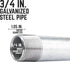 PIPE DÉCOR 3/4 in. x Close Galvanized Steel Nipple, Pre-Cut for DIY Furniture Building and Regular Plumbing