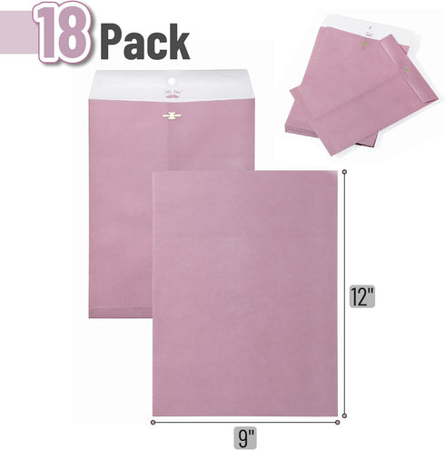 Mr. Pen- Clasp Envelopes, 18 Pack, 9" x 12", Purple, Kraft Letter Size Envelopes, Red Envelopes, Document Envelope, Clasp Kraft Envelopes, Clasp and Gummed Closure Envelopes, Manilla Envelopes by Mr. Pen