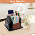 Coideal Remote Control Holder Caddy, Wooden Rotating Organizer, Large Spinning Wood Remote Holder for Living Room