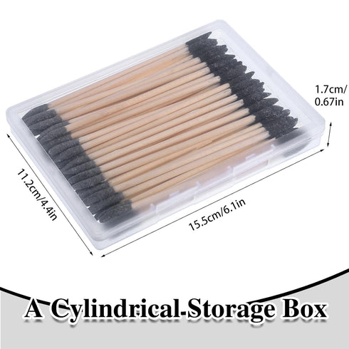 50 Pcs Sanding Sticks, Double End Matchsticks for Fine Detailing Polishing with Storage Box for Woodworking