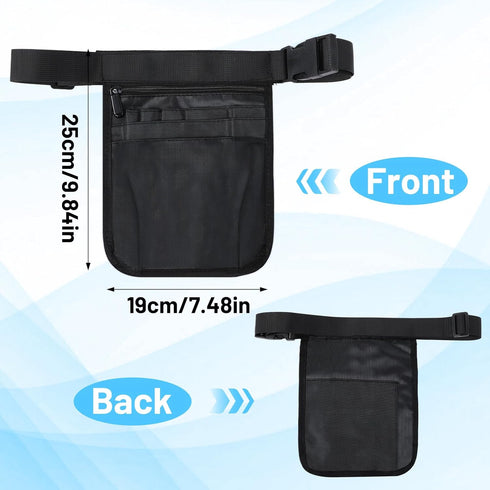 Tucnoeu Pack Server Waist Pouch, Black Restaurant Bar Waiter Waist Tool Pouch Bag with Adjustable Belt, Utility Server