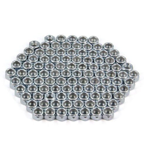 Yeebyee 5/16"-18 Locknuts,100pcs/pack (5/16"-18-100pcs) Nylon Insert Hex Lock Nuts,Carbon Steel White Zinc Plated, Hex