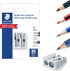 STAEDTLER Metal Double-Hole Pencil Sharpener, Precision 23° & 30° Angles for Pencils