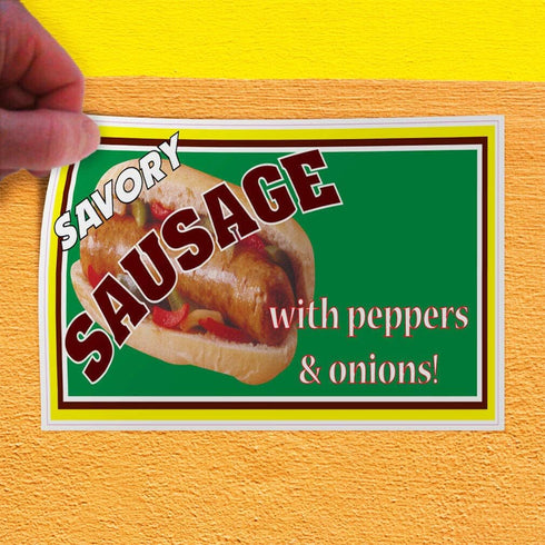 JHall Graphics Decal Sticker Savory Sausage Restaurant Cafe Bar Restaurant & Food Store Sign