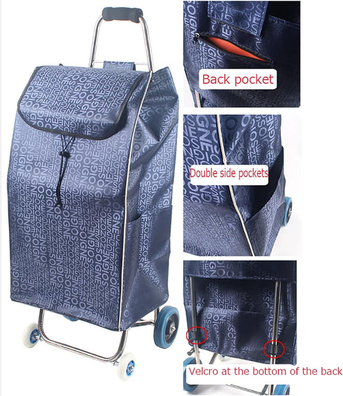 SH-gwtc 72L (Size:14.8 11.2 x26.4 Shopping Cart Bag/Trolley Replacement Bag Oxford Cloth Waterproof Storage
