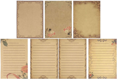 Yoption Stationery Paper and Envelopes Set | 126 Pcs | 50 Kraft Paper Envelopes & 56 Writing Paper