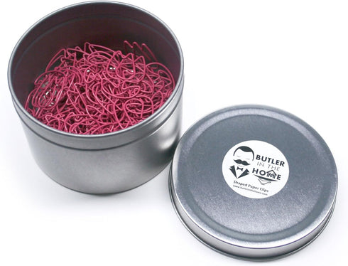 Tulip Flower Shaped Paper Clips, 100 Count Pink, Great for Collectors or Office Gift in Round Tin