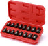 16PCS 3/8" Set, 16 Set, 1/4 Inch 3/4 Inch, 6mm 19mm EMENTOL Drive Low Profile Impact Hex Driver SAE/Metric, CR-MO