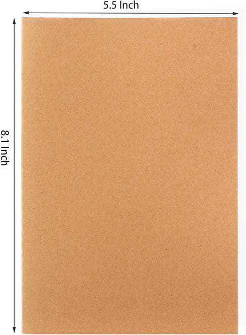 Nicunom 30 Pack A5 Kraft Notebooks, Bulk Blank Journals for Kids, Travel Journal Unlined Sketchbooks Memo Diary Planner for Office Classroom Supplies, 60 Pages, 8.3x5.5 inch by Nicunom