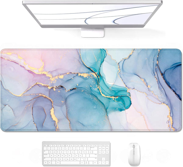 Auhoahsil Large Gaming Mouse Pad, Marble Theme XXL 35.4 x 15.7 in Desk