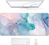 Auhoahsil XXL Large Mouse Pad, 31.5" x 11.8", Blue Pink Marble, Non-Slip Rubber Base, Stitched Edges, Gaming Mat