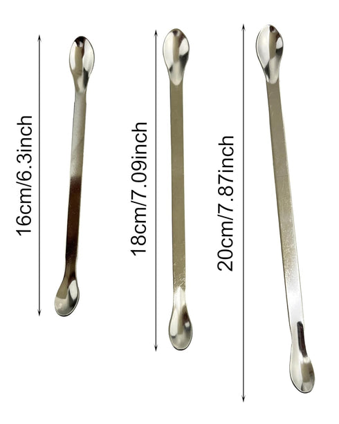 ZHUUO 1 Set Stainless Steel Miniature Laboratory Sampling Spoon, Spatula Combination Reagent Spoon, Lab Utensils (Pack