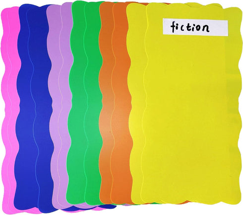 wootile 24Pcs 6"x 12" 12Pcs Library Shelf Dividers for Shelves with Blank Stickers Colored Book Shelf Dividers Library
