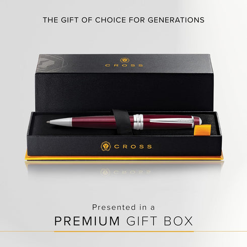 Cross Bailey Refillable Ballpoint Pen, Medium Point, Black Ink, Red, Presented in a Premium Gift Box