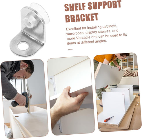 10-Pack Set POPETPOP Stainless Steel Corner Bracket for Secure Glass Shelf Support Rounded Edge Design Heavy Duty Angle
