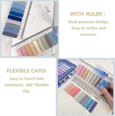 Sticky Tabs, 800 Pcs for Book, Colorful 40 Colors Translucent Annotation Tabs, Writable Page Tabs