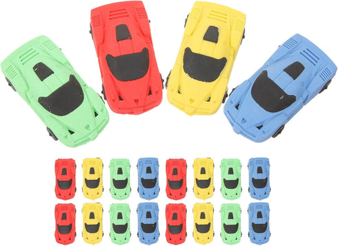 Mini Novelty Erasers, 20pcs Cartoon Rubber Erasers, Plastic Racing Car Shape for School Student Stationery