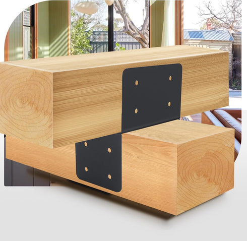 4 Pcs Joist Anchor Connector for 6"x 6" Post, Roof Tie Header Hanger Joint Post Cap for Outdoor House Carport Shed