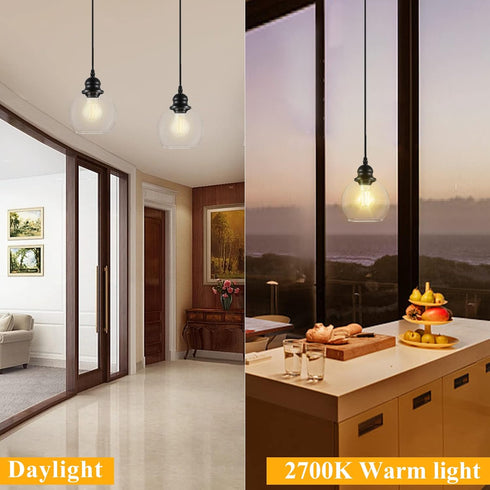 71 Inch Fixture(E26 Bulb) Pendant Lights Kitchen Island, Black Pendant Light with Glass Lampshade, Adjustable Hanging