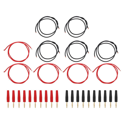 5 Set Banana Plug Wire Kit 10A, Solder Connect 2mm Test Testing Cable, Electrical Inspection Tool for Home Industry