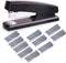 Desktop Staples, 4.8 Inch Labor Saving Black Stapler for 20 Sheets Capacity with 500 Pcs No.12 Staples