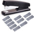Desktop Staples, 4.8 Inch Labor Saving Black Stapler for 20 Sheets Capacity with 500 Pcs No.12 Staples