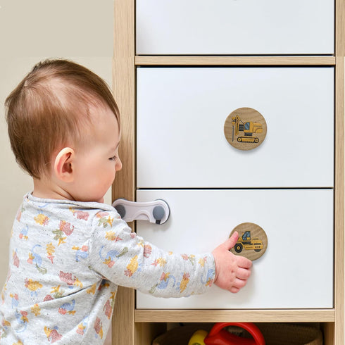 Set 8 1.8 1.8 Inches of Wooden Construction Vehicle Digger Vehicle Theme Boys Bedroom Furniture Cabinet Dresser Drawer