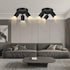 3 GU10 Bulb Light Track Lighting Fixtures Ceiling, Matte Black Round Directional Ceiling Spotlight, Flush Mount