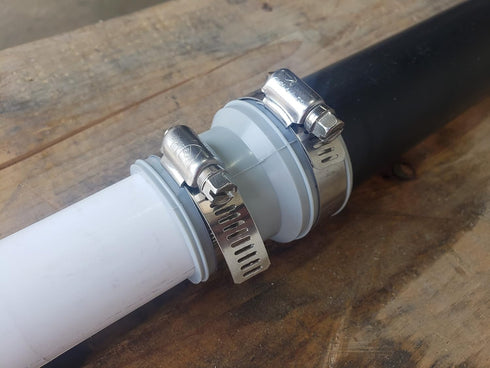 Drain Connect Coupling 1-1/2 CI&PL x 1-1/2 Tubular 1-1/4 CI & PL
