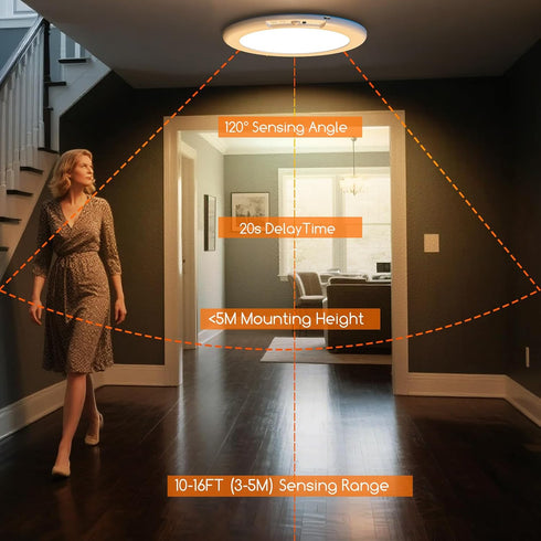 Closet 13 0.55 Closet 1 Pack Rechargeable Motion Sensor Ceiling Light with Remote, Wireless Battery Operated Light
