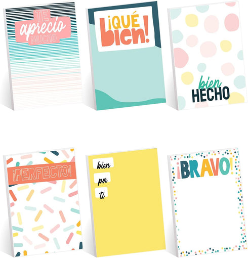 Spanish Appreciation Sticky Note Assortment / 3" x 4" Repositionable Classroom Sticky Note Set En Español / Set of 6