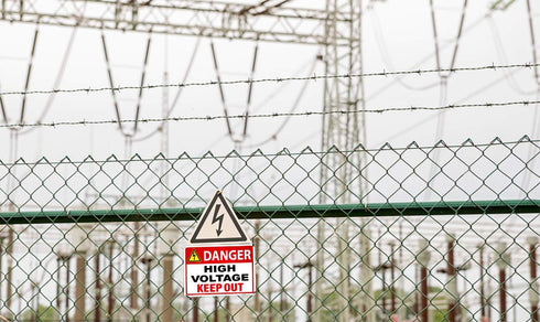 Danger High Voltage Sign, Keep Out Sign 10x14 Aluminum Durable/Weatherproof for Outdoor Use (4 Pack)
