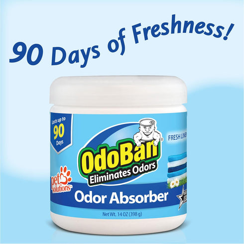 OdoBan Solid Odor Absorber Eliminator, Fresh Linen Scent, 14 Ounces Each, 3-Pack for Home and Small Spaces