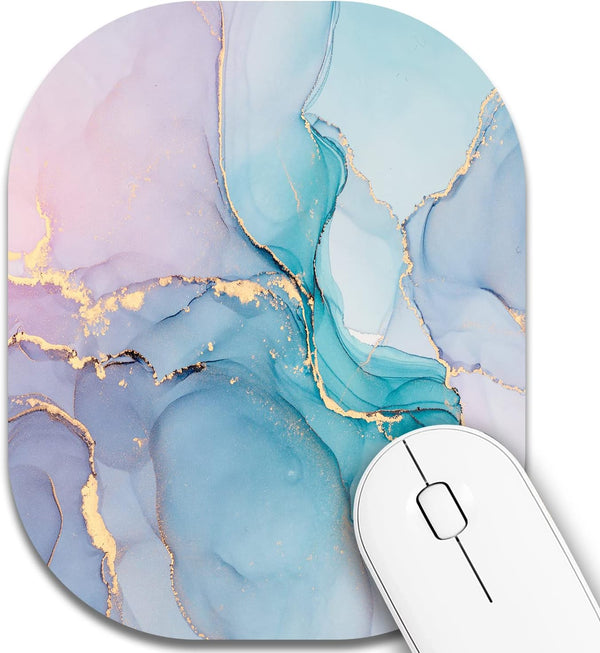 Small Mouse Pad, Mini Mouse Pad 6 x 7 Inch | Non-Slip Rubber Base, Waterproof Mouse Mat for Home Office Travel, Cyan