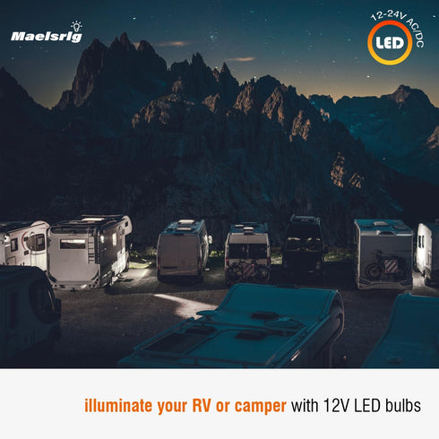 12V LED Bulb 6W (50W Equivalent), Daylight 5000K, 12V-24V AC/DC, 600 Lumens, Non-Dimmable, A19 E26 Base, Pack of 6