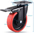 Heavy Duty TPR Rubber Wheels, 5 Inch Locking Caster Wheels Set of 4, 3000Lbs Load Capacity for Industrial Carts