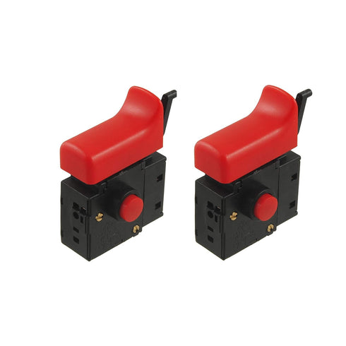 2pcs FA2-6/1BEK Lock on Trigger Switch, Electric Hand Drill Speed Control Push Button Switch, Power Tool Parts