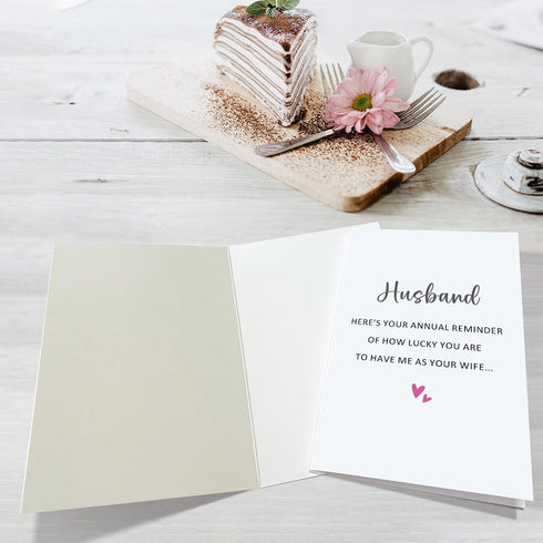 Obbyidk Romantic Annual Reminder Anniversary Card for Husband, Sweet Wedding Anniversary Card from Wife, How Lucky You