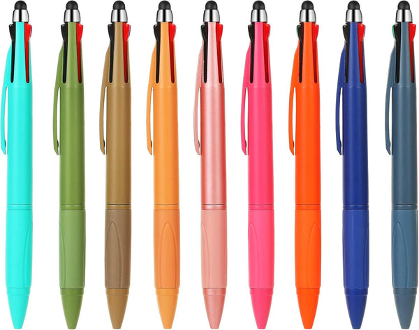 Aozora Multicolor Pen in One Multi Color Pens with Stylus Tip 4 Color