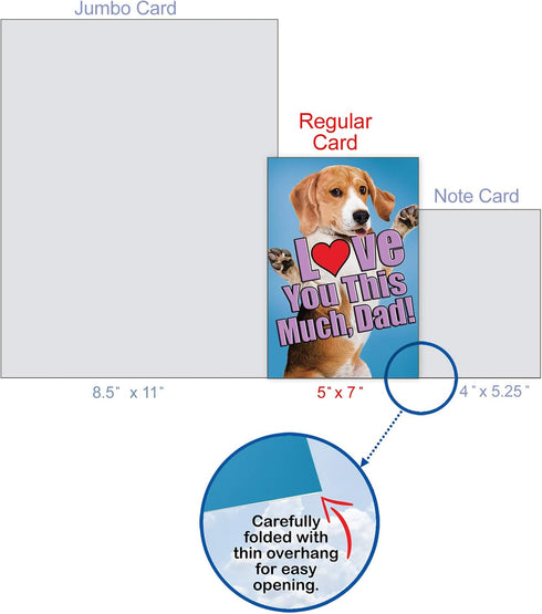 The Best Card Company Fathers Day Card for Dad, Loving Notecard, Dog Love You This Much